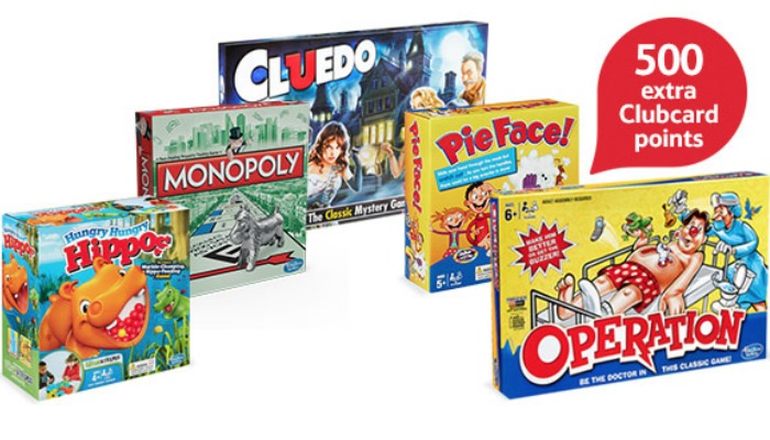 500 extra Clubcard points when you buy Hasbro gaming