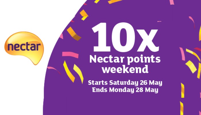 10x Nectar points weekend
